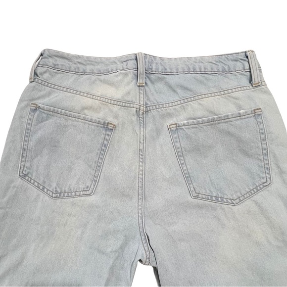 Forever 21 Jeans Premium Barrel Hi Rise Distressed Button Fly Light Blue Wash 30 - Picture 5 of 16